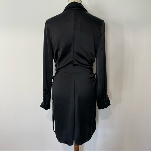 NWT Wayf Black Button Down Shirt Dress with Side Cutouts size Medium - Picture 9 of 12